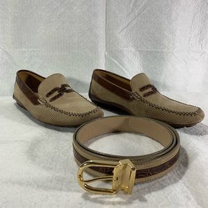 Men’s Moreschi Suede & Alligator Shoes & Belt